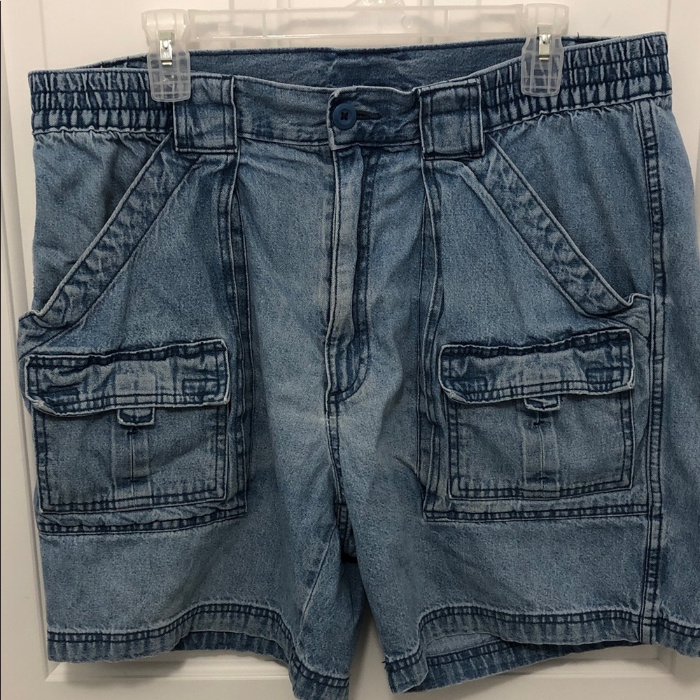 St. John's Bay Light Blue Denim Cargo Shorts